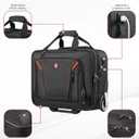 star cloud Rigid Frame Rolling Laptop Bag 18"14"8", Water-Resistant Rolling Briefcase with Wheels, Business Travel Computer Bag, Underseat Carry on Luggage for Men & Women, 18"14"8", 30l