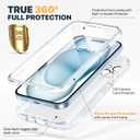 Diaclara Designed for iPhone 15 Case, Full Body Rugged Case with Built-in Touch Sensitive Anti-Scratch Screen Protector, with Camera Lens Protector for iPhone 15 6.1" (Clear Glitter)