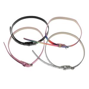 Women's Belts, Black, Pink, Grey, Rainbow W Heart Holes
