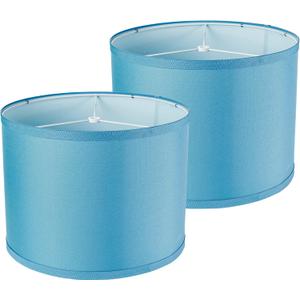 lampshades Set of 2, Drum Lamp Shades Set of 2, Lamp Shades for Table Lamps Easy Assembly Required Lamps Shades Natural Linen Fabric (Blue, 13"x13"x10")