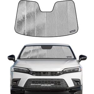 Windshield Sun Shade for Honda Civic 11th Gen 2022-2025,Front Window Sunshade Shield,2-in-1 Reflective Sun Shade,Silver for Summer, Black for Winter