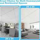 Art3d Acoustic Drop Ceiling Tiles 2ft x 4ft, 10-Pack Waterproof Polyester Ceiling Panels for Office Basement Kitchen Recording Room, Reusable,Covers 80 Sq.Ft, White Stucco Printing, 24*48 10pcs