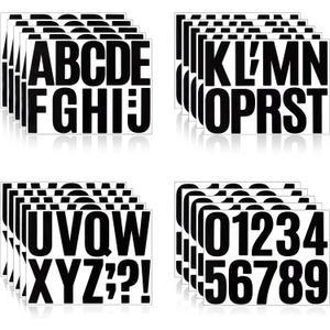 220 Pieces 20 Sheets Letter Stickers,Self Adhesive Vinyl Waterproof Mailbox Numbers Stickers,Alphabet Number Stickers for DIY,Bulletin Board,Window,Door,Sign,Bike,Car,Laptop(4Inch Black)