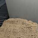 Chenille Chunky Knit Blanket Throw （39×39 Inch）, Handmade Warm & Cozy Blanket Couch, Bed, Home Decor, Soft Breathable Fleece Banket, Christmas Thick and Giant Yarn Throws, Khaki