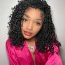 Aksice 12 Inch Yanky Twist Crochet Hair Pre-looped 8 Packs Mini Passion Twist Crochet Hair with Curly Ends Synthetic Crochet Braids Plus Yanky Twist for Black Women (12 Inch, 8 Packs,1B#)