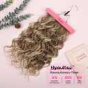 REECHO Curly Hair Extensions, 4PCS 16 inch Clip in Hair Extensions Lace Weft Short Curly Hair Extension Clip Ins Invisible Natural Hairpieces for Women, Light Brown with Blonde Highlights
