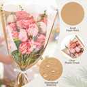 Mauproy 50 Pack Flower Bags for Bouquets, Flower Wrapping Paper Kraft Floral Wrap Sleeves with Ribbons for Mother's Day Florist Supplies Wedding (22 x 14.2 Inches)