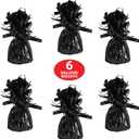 Beistle Wrapped Balloon Weight  6 Pack, Black Balloon Centerpiece and Bouquet Holders, Party Decoration Accessories for Birthdays, Weddings, Graduations, and Retirement Celebrations, 6 Oz