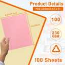 Guakicae 100 Sheets Pink Cardstock 8.5 x 11 Scrapbooking Paper 80lb