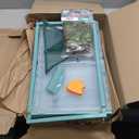 RunDuck Travel Portable Foldable Terrarium Kits for Reptiles -Heat-Resistant Material, Easy to Move with Wheels, Includes Plant, Feeding Bowl, and Carpet for Snakes, Lizards, Tortoises, and Leopard (Blue)