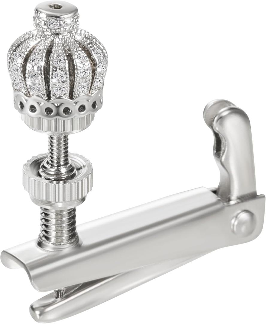 Handmade Creative Violin Fine Tuning Violin Tuners Violin Screw Violin String Adjusters for 3/4 4/4 Violins (2SILVER) (02-Silver Crown)