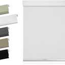 Blackout Roller Shades for Windows, Cordless Blinds with Linen Fabric-Matched, Custom Roller Blinds for Home Office Door, White, Custom Size