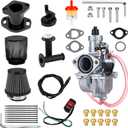 26mm VM22 Carburetor Kit for Predator 212cc 196cc 224cc Coleman CT200U BT200X KT196 Mini Bike Go Kart 6.5HP GX160 GX200 Clone Engine(black)