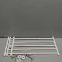 Malier Dog Gate with a Small Door, Extra Wide All Metal Short Dog Gate Pet Gate for Stairs, 10'' Tall Pressure Mount Easy Step Over Puppy Gate Low Gate for Doorways (White)