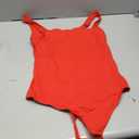 Chunpin Women's Square Neck Sleeveless Bodysuit Tank Top Body Suits Thong Bodysuits Outfits (Medium, Red)