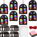 Novabright 24 Sets Wooden Cross Crafts Religious Crafts Sunday School Christian Wooden Cross Hanging Ornaments Kit DIY Art Christian Church Ornaments Jesus Sunday School Gifts, 4.72 x 3.78 x 0.08 inches