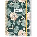 2026 Planner - Weekly and Monthly Planner from Jan 2026 - Dec 2026, Spiral Planning 2026 with 12-Month Tabs, Inner Pocket, 6.25" x 8.5", Green Flower