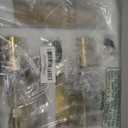 Gold Battery Operated Wall Sconce Set of 2, USB Rechargeable Wall Light with Remote Control, Brass Wireless Vanity Light Fixture with Bulbs(DC 5V), Glass Dimmable Sconce for Living Room Mirror Bedroom (15.94in wireless)