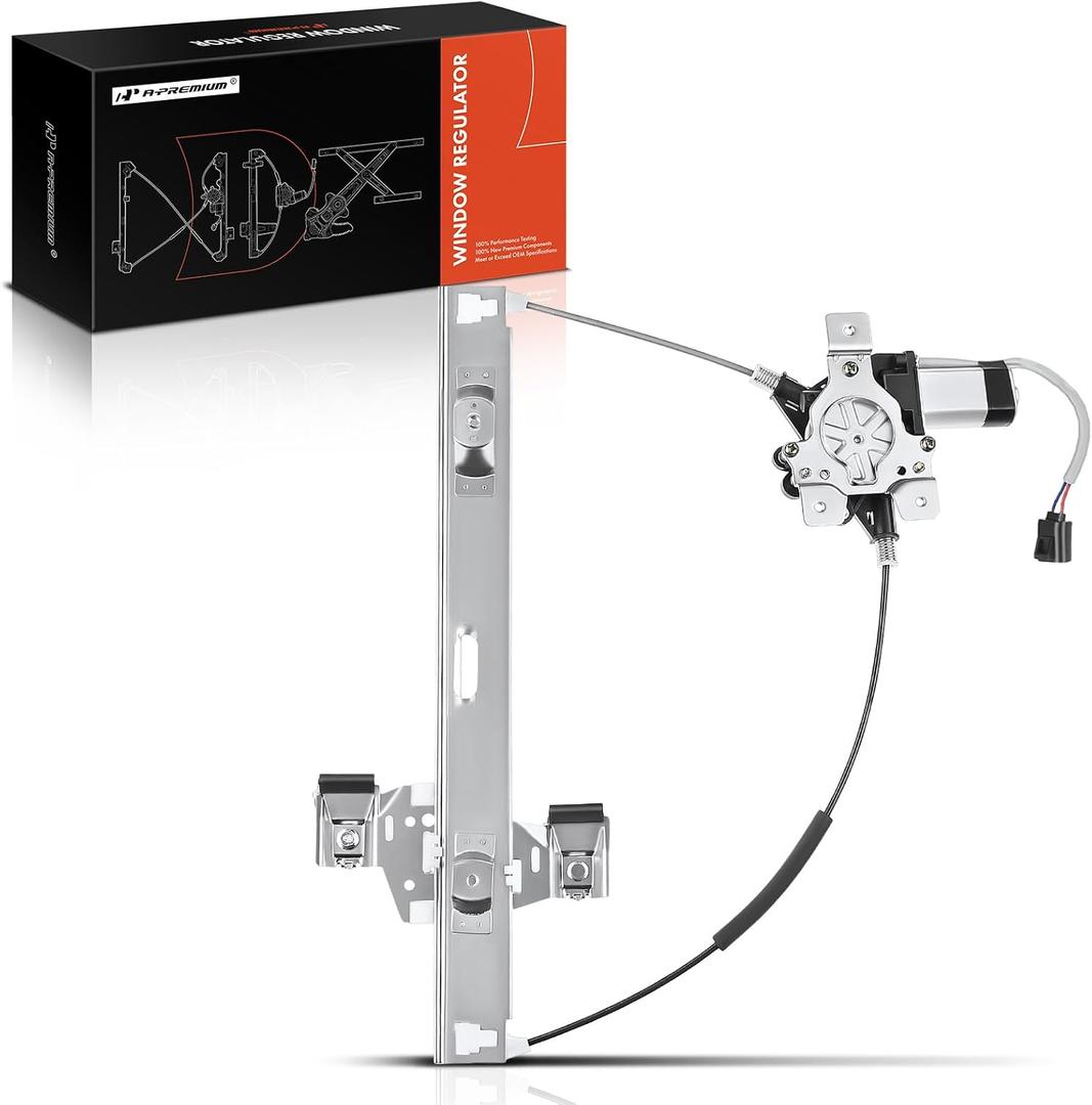 A-Premium Rear Driver Side Power Window Regulator with Motor (2-Pin)