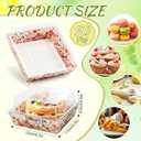 Potchen 50 Pack Charcuterie Boxes with Clear Lids, Disposable Bakery Treat Boxes for Cookies, Candy, Donuts and Cakes, for Partiies Weddings Picnics and Holiday Gift Giving(Wildflowers)