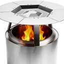 Fire Pit Heat Deflector for Solo Stove Bonfire 19.5", 304 Stainless Steel Heat Deflector for Solo Stove Fire Pit Captures and Redirects Warmth with 3 Detachable Legs