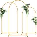 Pack of 3 Arch Backdrop Stand (7.2FT/6.6FT/6FT), Metal Backdrop Arch Stand, Decoration Balloon Arch Stand, Gold Wedding Arch Stand for Party Backdrop