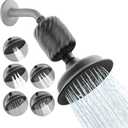 Filtered Shower Head with 24 Stage Filters Clean Hard Water to Remove Chlorine and Softener Improve Hair and Skin 5 Setting Spray Rainfall in High Pressure &High Output(5.5 Inch BLACK)