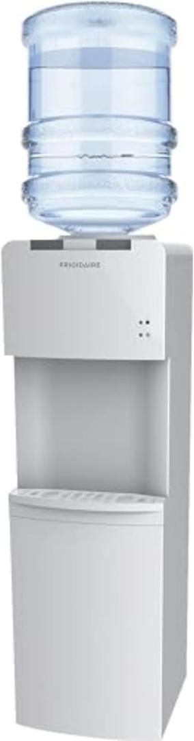Frigidaire EFWC498, Top Load Hot & Cold Water Cooler Dispenser for Home, Garage, Dorm, RV & Cottage, 3 and 5 Gallon Bottles, 11" D x 11.5" W x 36" H, White