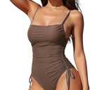 Zando One Piece Swimsuit Women Tummy Control Bathing Suits Cheeky High Cut One Piece Swimsuits Swimwear Tie Side,

Size S
