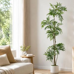 6ft Tall Artificial Tree, Real Touch Faux Plant for Home Decor