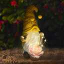 Garden Gnomes Outdoor Decor Solar Gnomes Statue Waterproof for Outside,Lawn,Patio,Garden Gifts for Mom Women,Garden Gnomes for Yard
