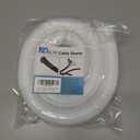 Cable Management Sleeves 1.5in - 2 Pack 4.1ft Split Braided Cable Sleeve White, Wire Organizers for Cords, Hard PE Cord Protectors from Pets, Flexible Cord Wrap Wire Sleeve for Computer Cord Organizer