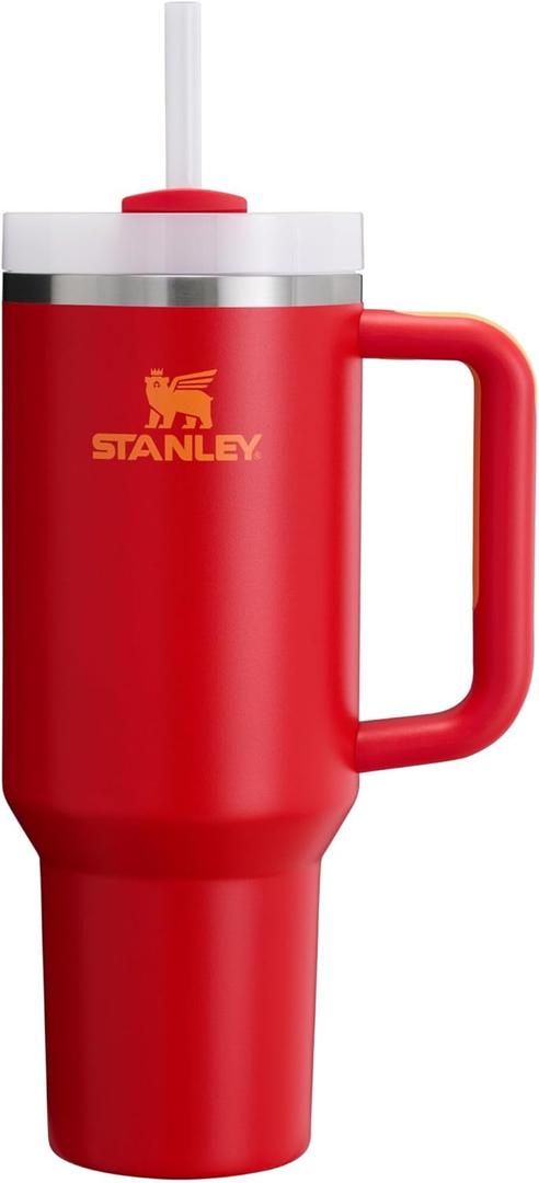 Stanley Quencher H2.0 Tumbler with Handle and Straw 40 oz | Flowstate 3-Position Lid | Cup Holder Compatible for Travel | Insulated Stainless Steel Cup | BPA-Free | Chili