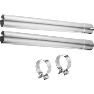Exhaust Pipe 2.5 Inch Exhaust Straight Pipe T304 Stainless Steel Pipe with Clamp,Universal Exhaust Kit Straight Mandrel,2 PCS
