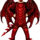 Morph Dragon Costume For Kids, Dragon Wing Costumes For Boys, Halloween Costumes Kids, Boys Halloween Costume (X-Large, Red)