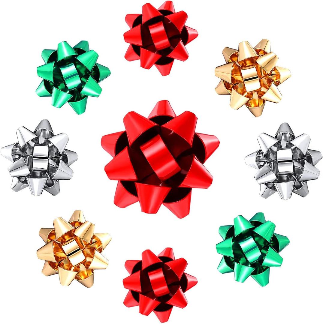 Christmas Brooch Pins Festive Xmas Bow Brooches for Women Girls Winter Holiday Party Gifts (9PCS Red Green)