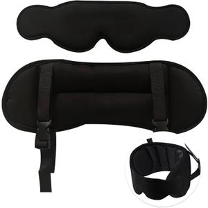 KUNAL Travel Pillow,Airplane Pillow for Long Flights, Car Road Trip,360 Head Support,Airplane Head Strap for Sleeping with 3D Eye Mask,Prevent Head Bobbing