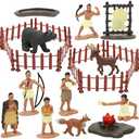 ONEST 22 Pieces Native American Figurines Indian Figurines Indians Historical Plastic Action Figures for Projects Decoration Birthday Gift Dollhouse Cake Toppers