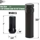 32pcs M14x1.5 Lug Nuts Spline Black, 14x1.5 Aftermarket Wheel Lug Nuts for F150 F250 F350 Silverado Sierra Ram 2500 3500 with 1 Socket Keys Long Extended