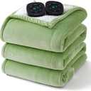 Bedsure Electric Blanket Queen Size - Dual Control Heated Blanket Queen, GentleSoft Fast Heating with 10 Time Settings & 10 Heat Settings, Warm Gift for Grandma (84x90 inches, Sage Green)