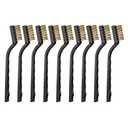 9PCS MINI Brass Brushes Set, Curved Handle Scratch Wire Toothbrush, Cleaning Welding Slag and Rust