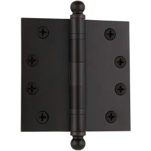 Nostalgic Warehouse Ball-Tip Residential Door Hinge with Square Corners (4 Inch, Timeless Bronze)