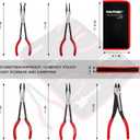 HAUTMEC 11Inch Extra Long Needle Nose Pliers Set, 5PCS Spring Loaded Heavy Duty Long Reach Pliers Include Hose Grip and Diagonal Cutting Plier, Straight and 45/90 Degree Bent Nose Pliers
