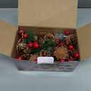 Christmas Garland with Lights, 6.5FT 20 LED Red Berry Pine Cone Garland Lights Battery Operated for Christmas Home Decorations