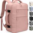 Pritent Travel Backpack for Women Man, Waterproof Personal Item Travel Bag Airline Approved Laptop Backpack Bookbag Weekender bags for Business,Travel, Work Fits 15.6 inch Laptop(Medium,Pink)