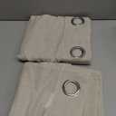 NICETOWN Semi Sheer Curtains 84 inch Length 2 Panels, Grommet Retro Window Treatment Natural Open Linen Curtains Vertical Drapes Privacy with Light Through for Living Room, Vanilla, W52 x L84