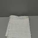 RoomTalks Boho Farmhouse White Curtain Valances Window Treatment for Bedroom Living Room Bathroom, Rod Pocket Shabby Chic Stripe Tassel Cotton Linen Decorative Kitchen Valances Curtain Topper, 18L