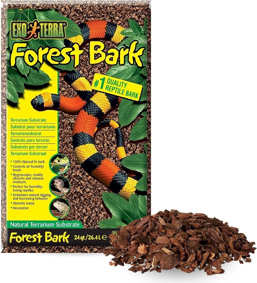 Exo Terra Forest Bark Natural Fir Terrarium Reptile Substrate, 24-qt