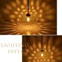 13” Large Hammered Glass Pendant Light Rattan Modern Industrail Chandelier for Kitchen Island Dining Room Hallway, UL Listed