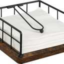 YINMIT Napkin Holder for Table, Farmhouse Napkin Holders with Weighted Arm, Wood Rustic Napkin Holders for Paper Napkins, Napkins Holder for Kitchen, Dining Table (6.7inx6.7in)